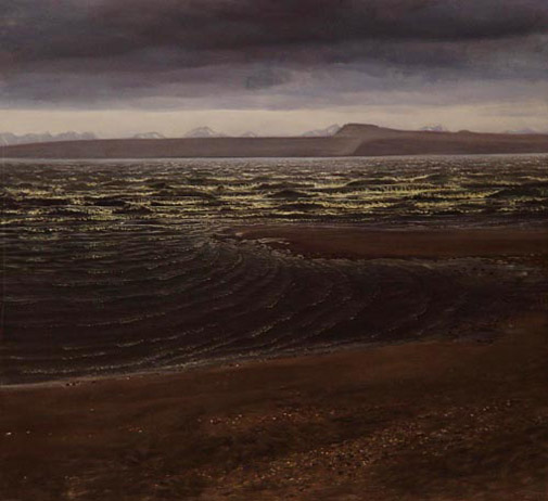  David Rosenthal Oil Painting Alaska Artist, Painting Image Grantley Harbor